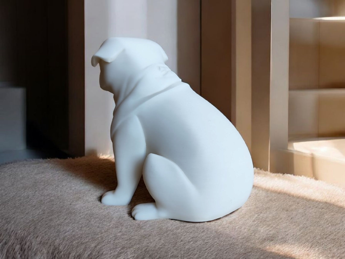 Chubby Minimalist Pug Sculpture – Playful & Modern