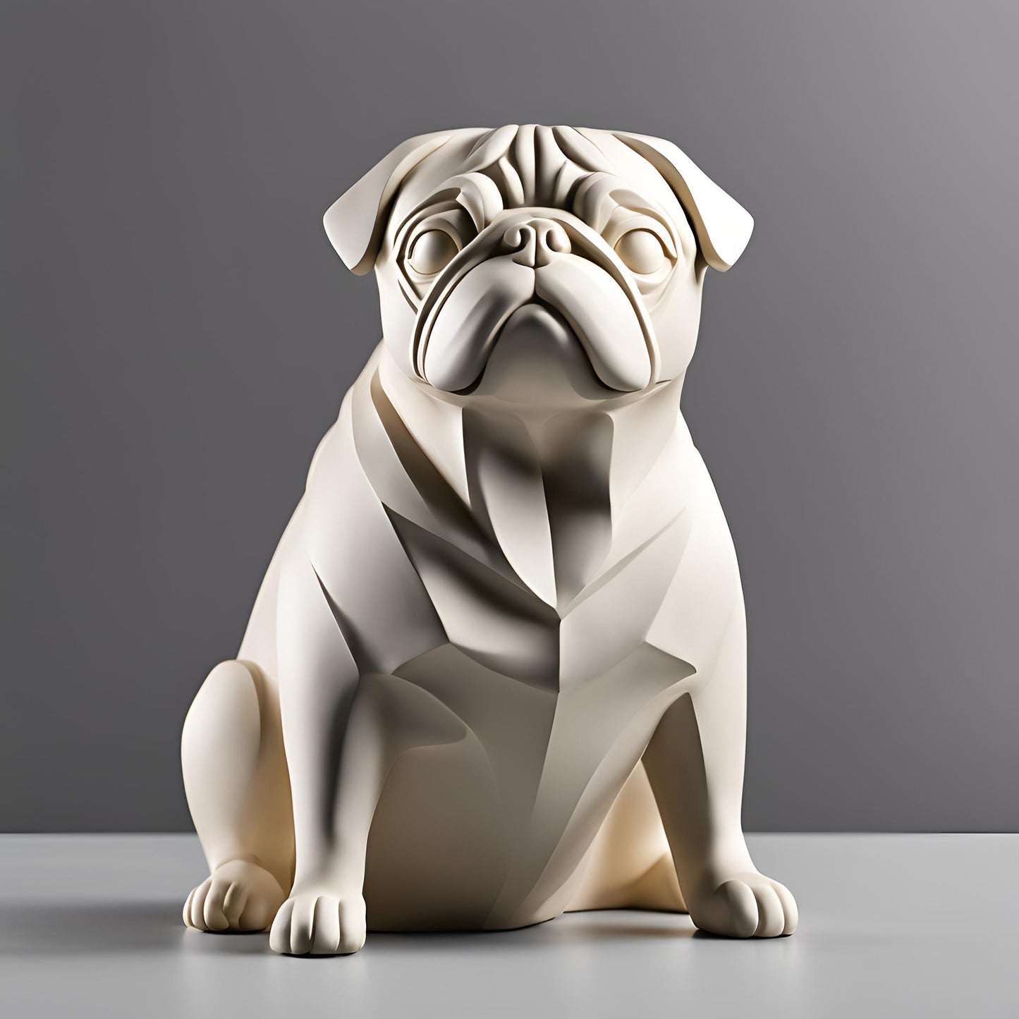 Chubby Minimalist Pug Sculpture – Playful & Modern