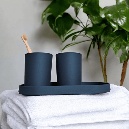 The Calm Sink Set: Modern Toothbrush Holder & Tray