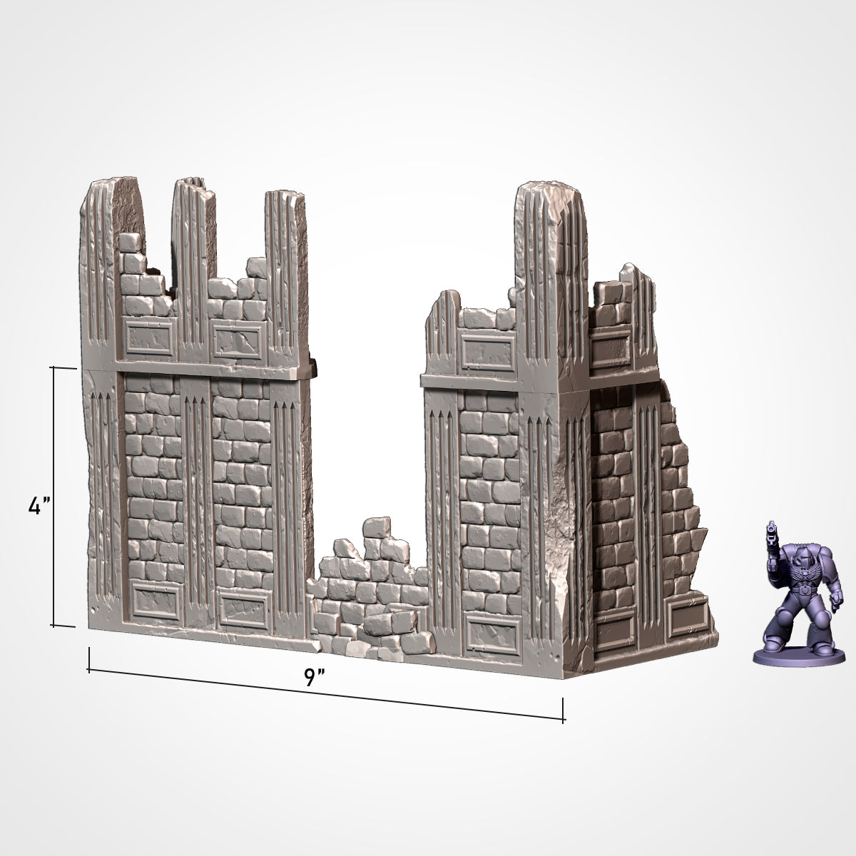 City Ruins Table Top Gaming Terrain, detailed miniature scenery set for D&D and RPG enthusiasts, perfect gift for gamers