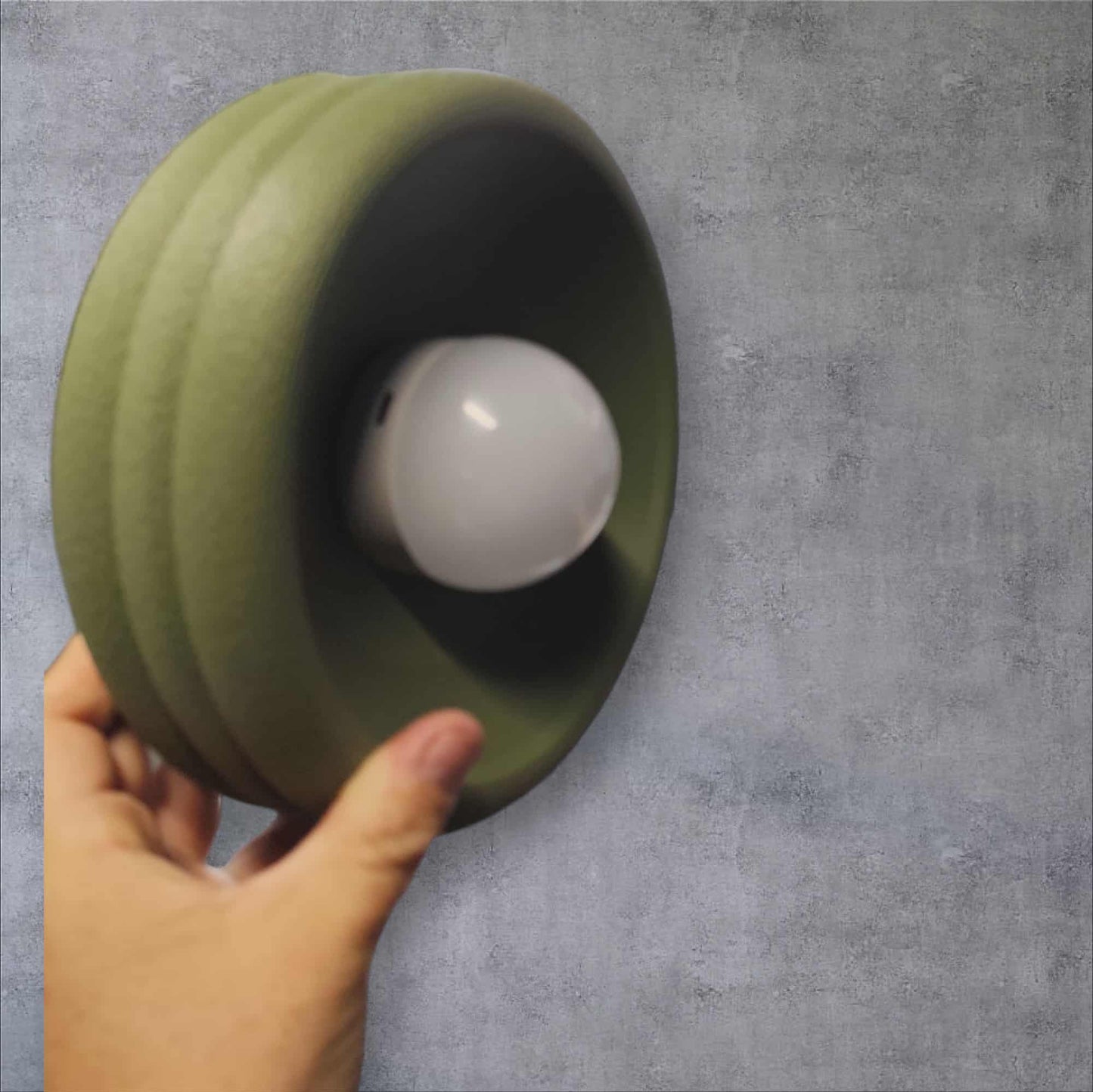 Ribbed Modern Wall Sconce with Rechargeable Light is renter friendly, 3D printed, cordless and LED.