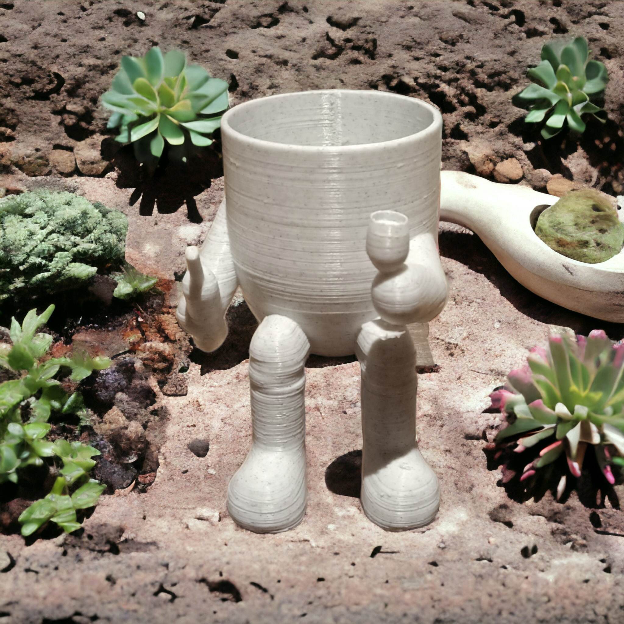 Wine Lover Person Planter, 3D Printed, Unique Succulent Pot, Ideal Gift for Wine Lovers