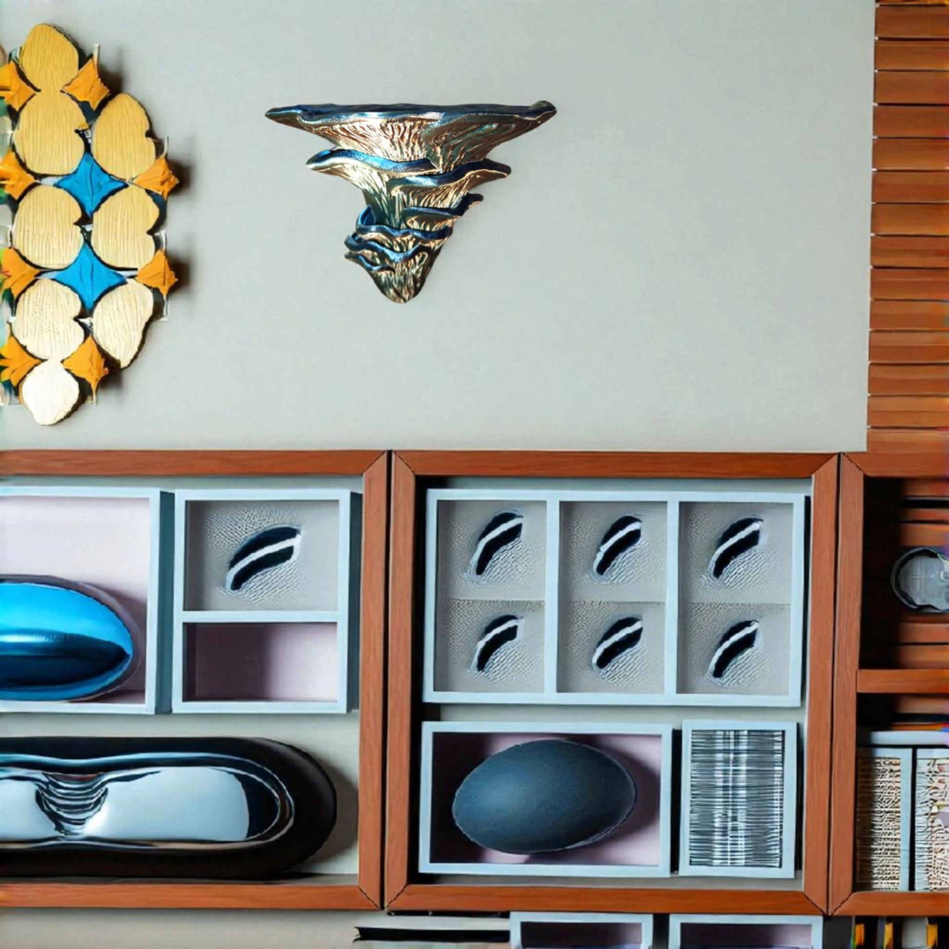 Mushroom Shelf – Whimsical Wall Decor for Plants Crystals & Collectibles