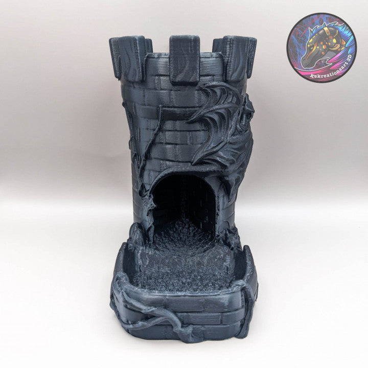 Dragon Dice Tower 3D Printed, Intricate Game Dice Roller, Perfect for D&D, Fantasy Enthusiast Gift