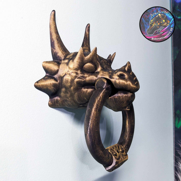 Majestic Dragon Door Knocker, Solid Brass Finish, Gothic Touch For Your Door, Mythology Lover Gift