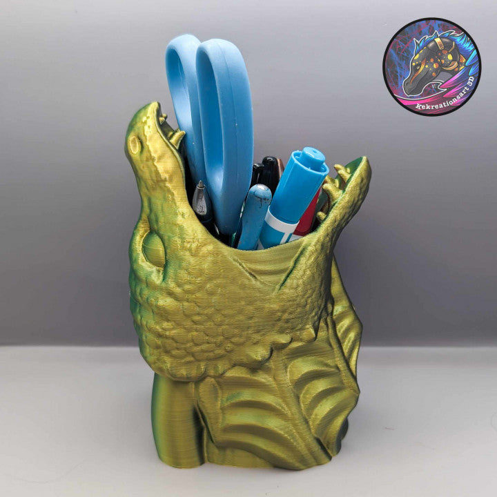 Dragon Pencil Holder, 3D Printed Unique Desk Organizer, Perfect for Fantasy Gift Lovers