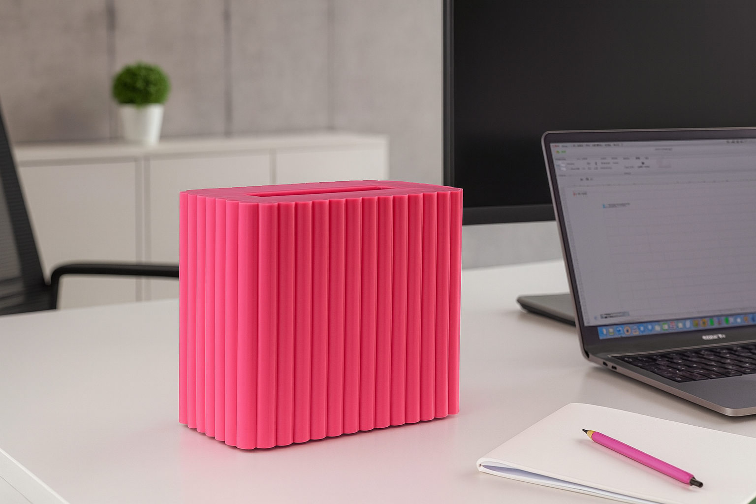 Modern Desk Bin | 3D Printed Wastebasket | SinisterStyle