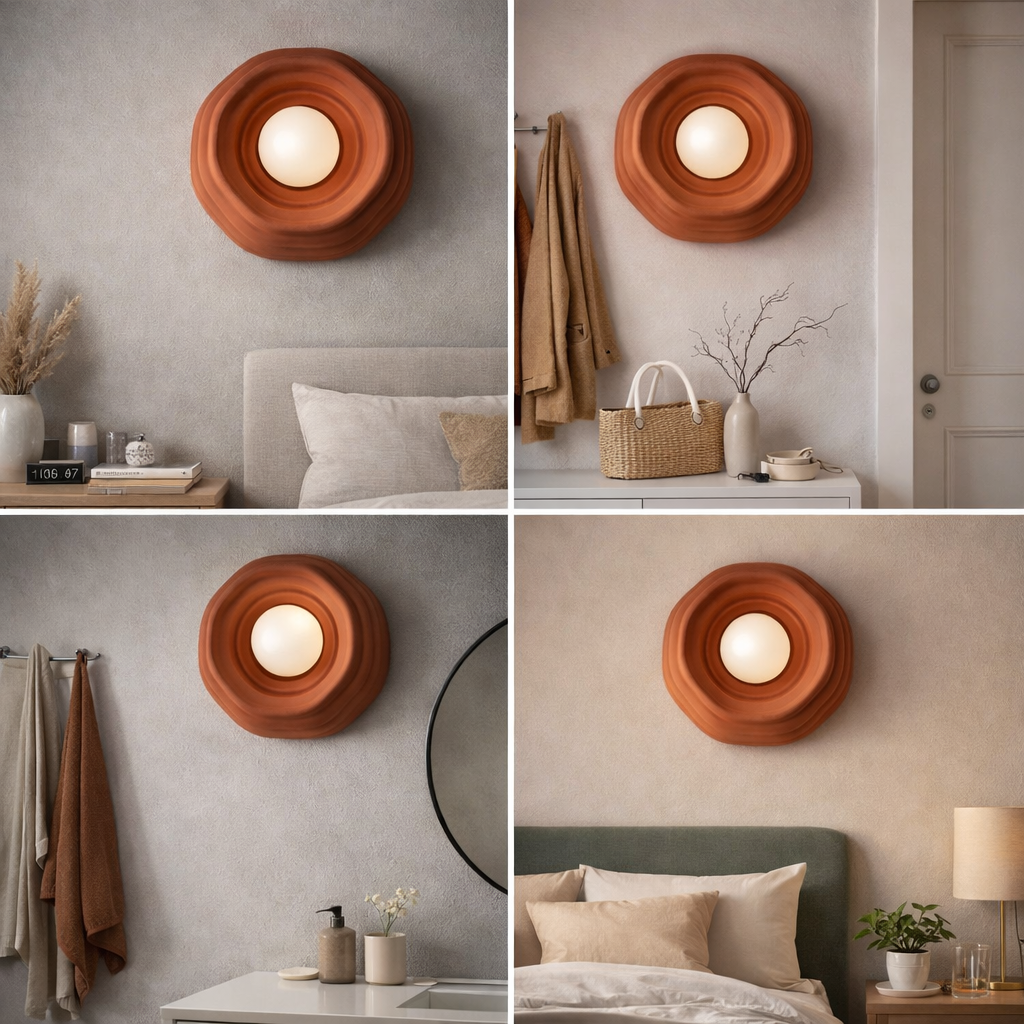 Water Drop Wall Sconce – Rechargeable Cordless LED Light | Renter-Friendly 3D-Printed Modern Lamp