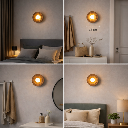 Round Eclipse Wall Light - Cordless Mood Lighting - "The Solstice"