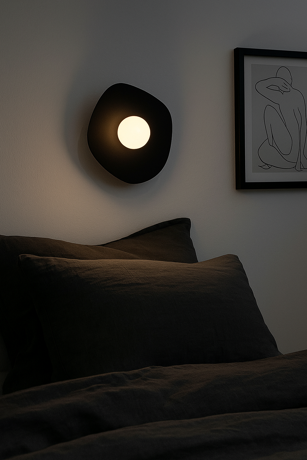 Pearl Wall Sconce with Rechargeable Light is renter friendly, 3D printed, cordless and LED.