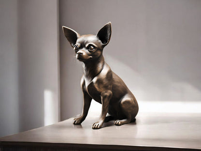 Minimalist Modern Australian Chihuahua Figure – 3D Printed Dog Sculpture