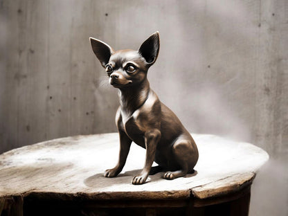 Minimalist Modern Australian Chihuahua Figure – 3D Printed Dog Sculpture