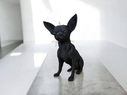 Minimalist Modern Australian Chihuahua Figure – 3D Printed Dog Sculpture