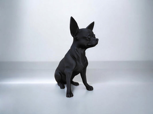 Minimalist Modern Australian Chihuahua Figure – 3D Printed Dog Sculpture