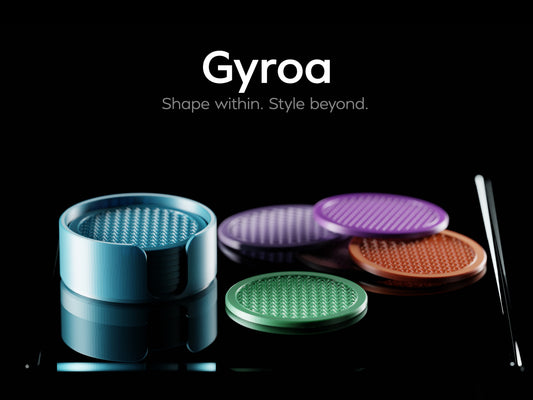 Gyroa Coaster Set – Sculptural Modern Coasters with Holder