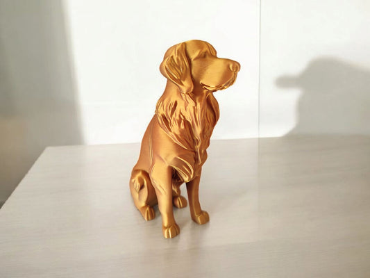 Minimalist Modern Australian Golden Retriever Figure – 3D Printed Dog Sculpture