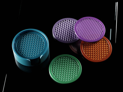 Gyroa Coaster Set – Sculptural Modern Coasters with Holder