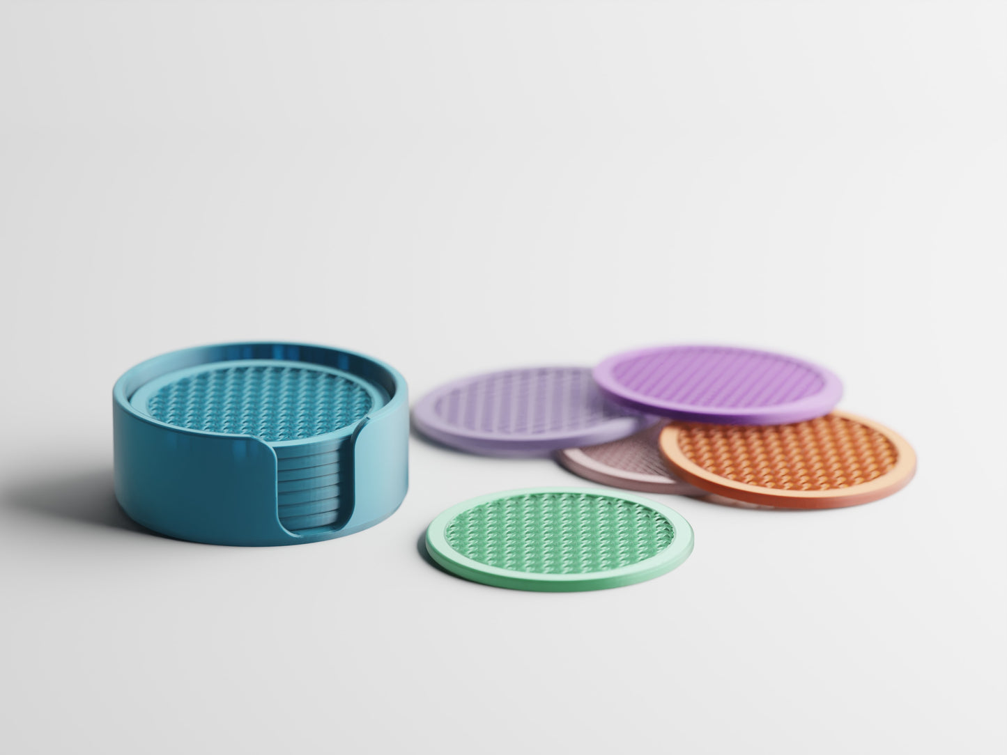Gyroa Coaster Set – Sculptural Modern Coasters with Holder