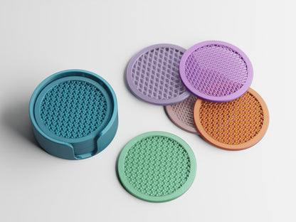 Gyroa Coaster Set – Sculptural Modern Coasters with Holder
