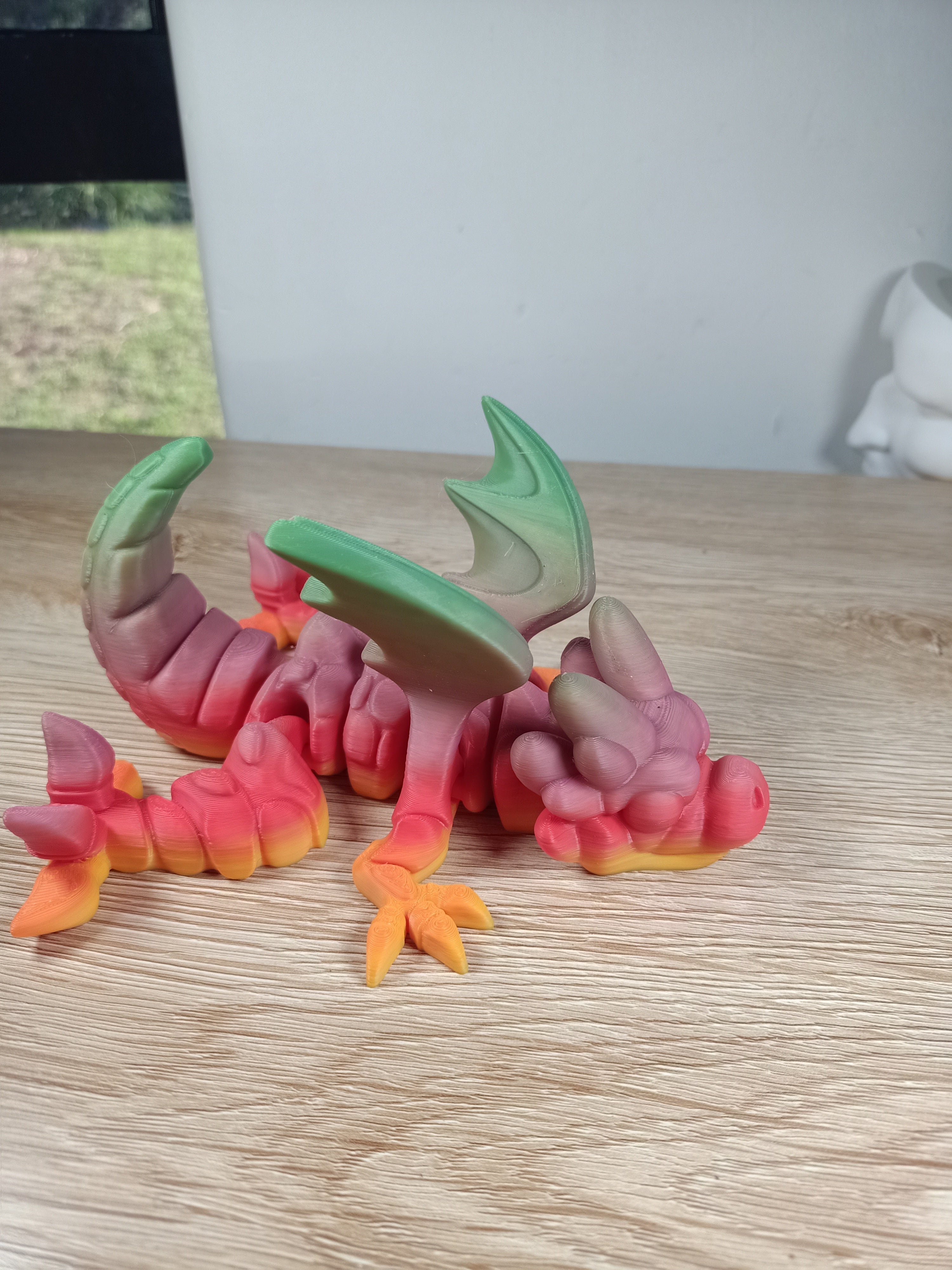 3d printed fire articulating dragon toy