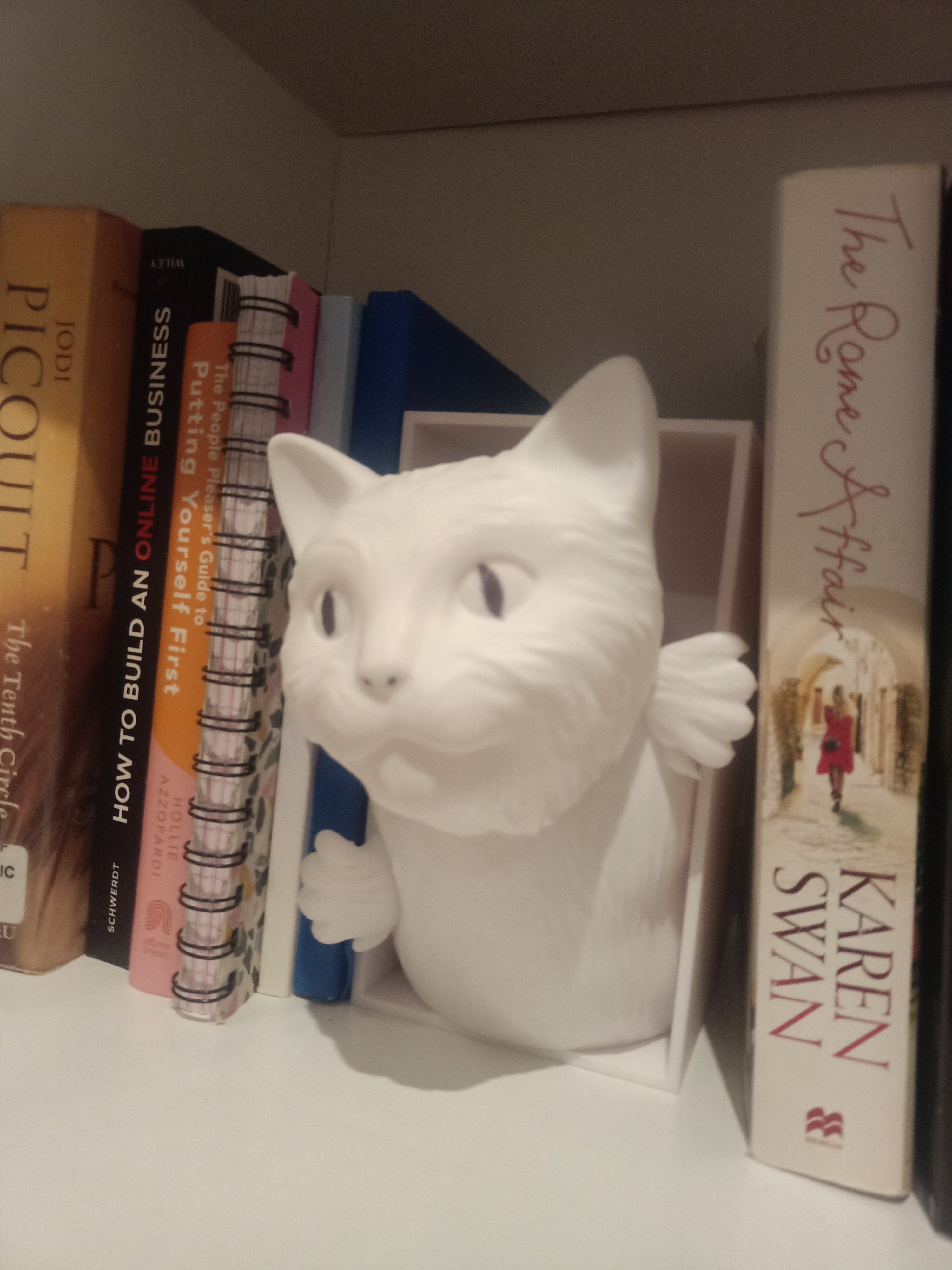 Cat Peeking 3D Book Nook, Customizable Miniature Library Insert, Ideal Pet Lover Gift