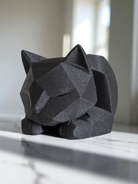 Cute Waiting Low Poly Kitten
