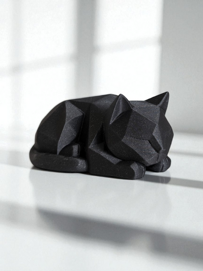 Cute Waiting Low Poly Kitten