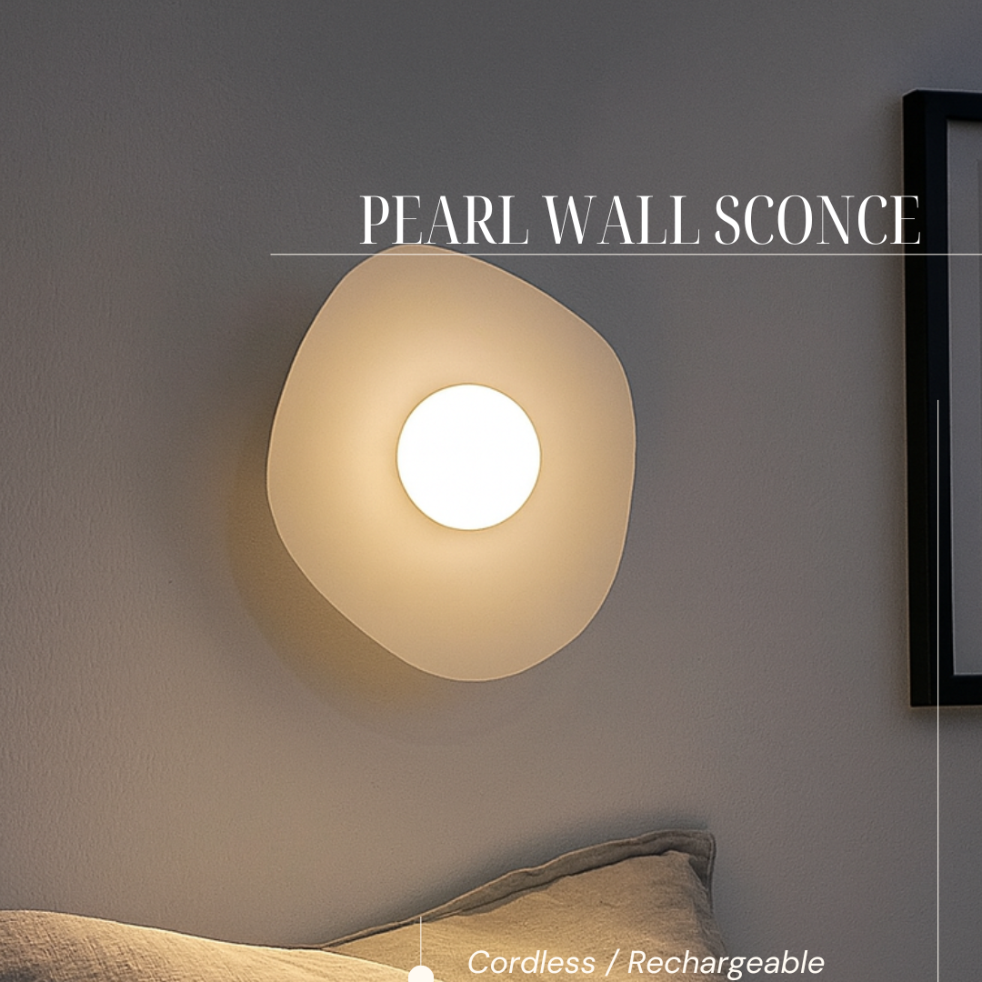 Pearl Wireless Wall Sconce — no wiring, no drilling, installs in minutes