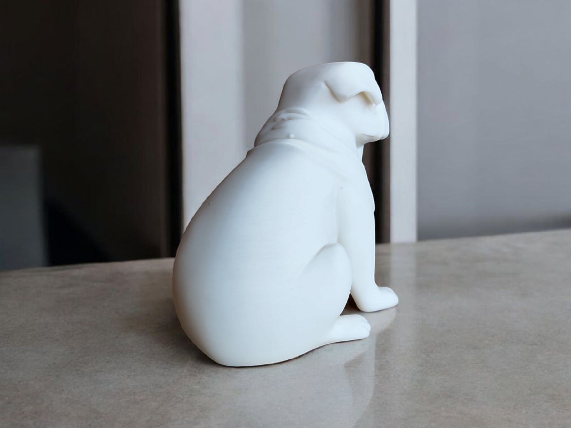 Chubby Minimalist Pug Sculpture – Playful & Modern