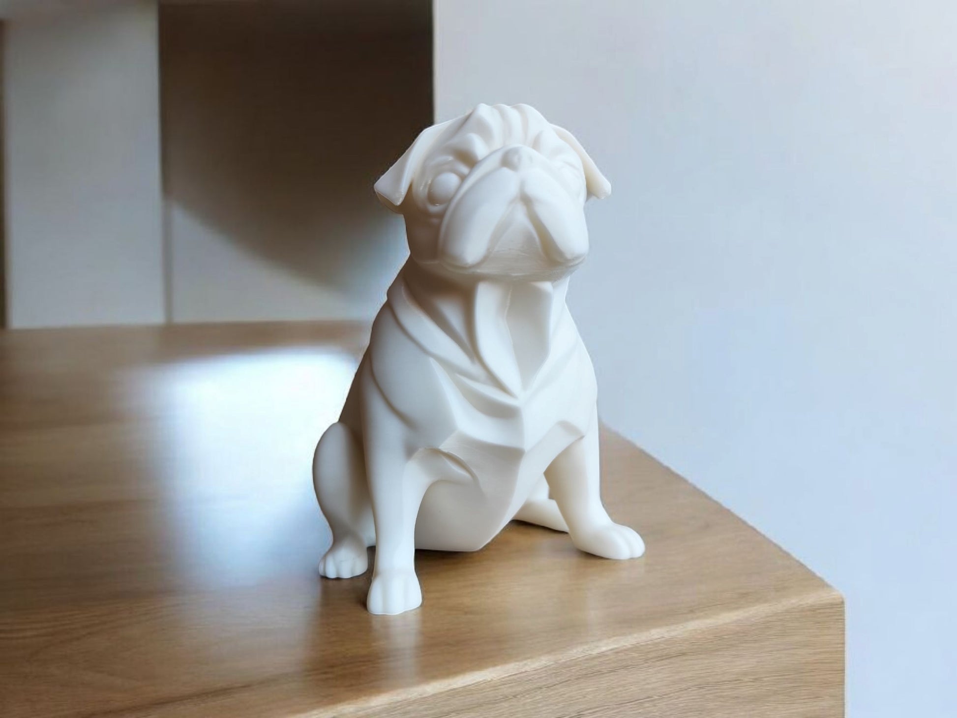 Chubby Minimalist Pug Sculpture – Playful & Modern