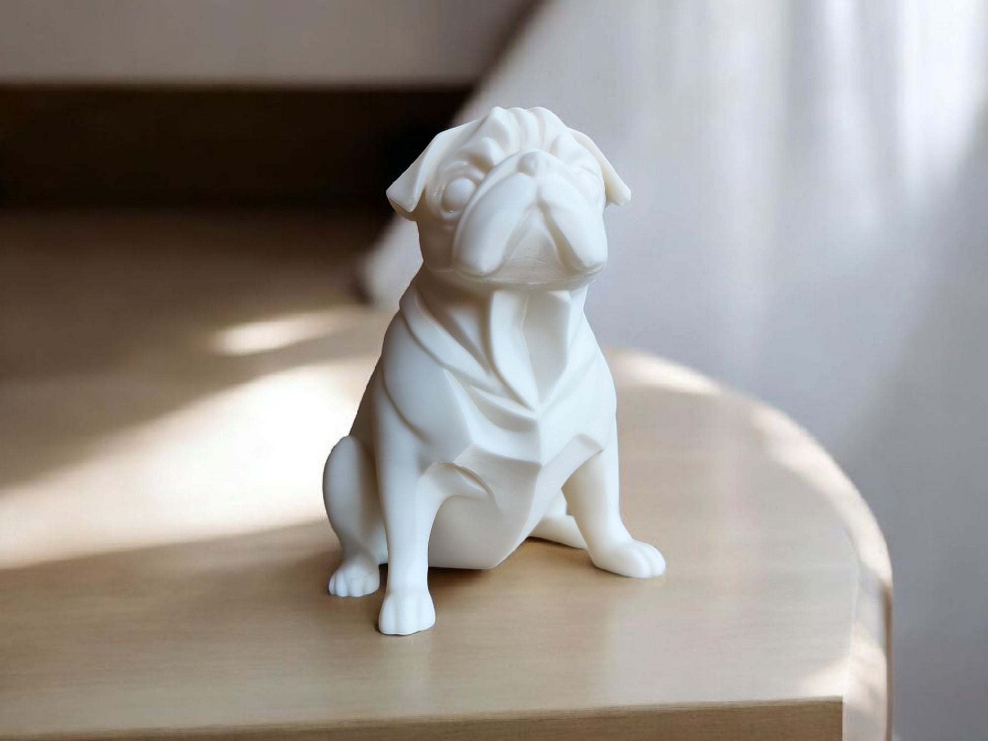 Chubby Minimalist Pug Sculpture – Playful & Modern