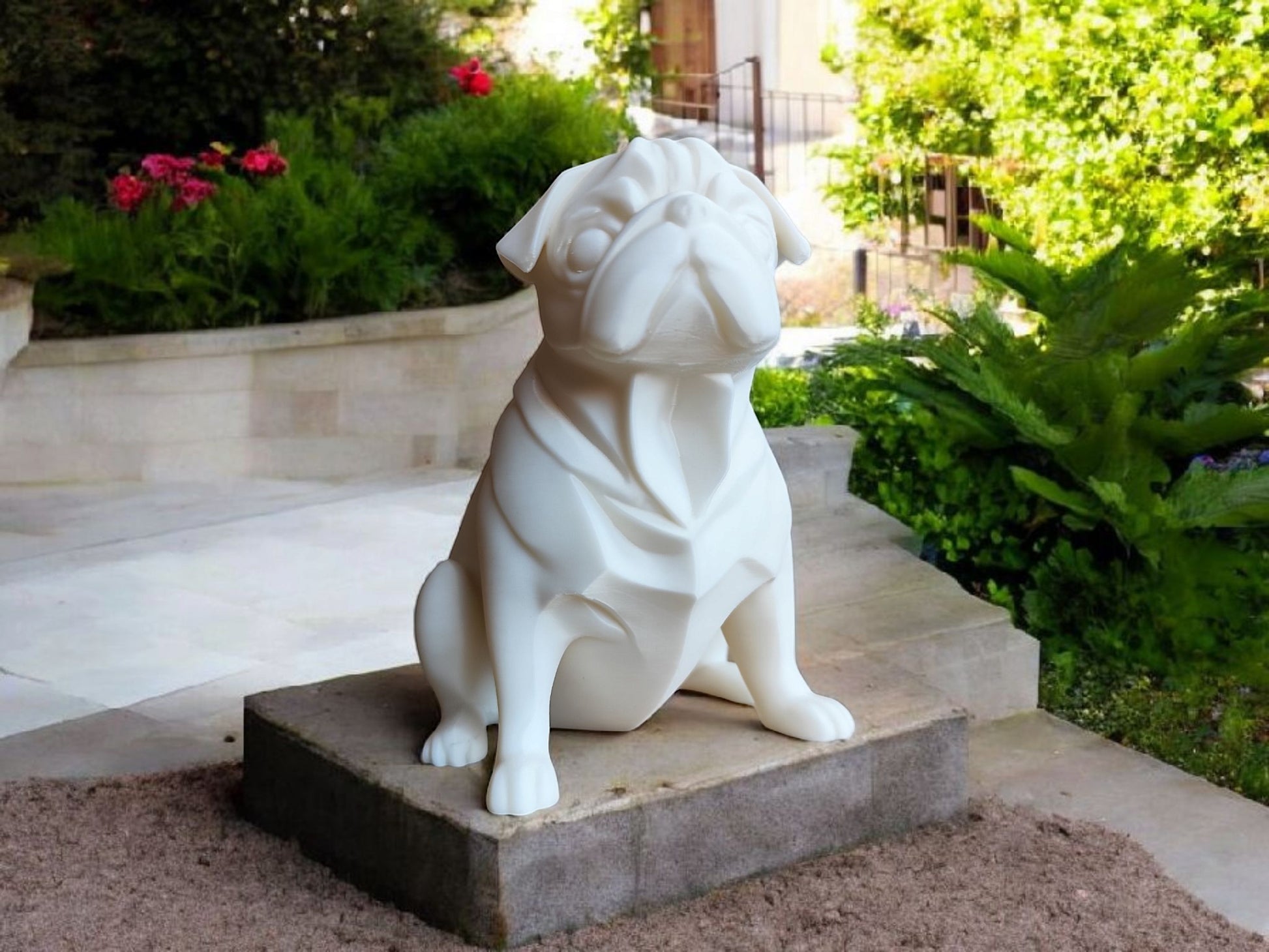Chubby Minimalist Pug Sculpture – Playful & Modern