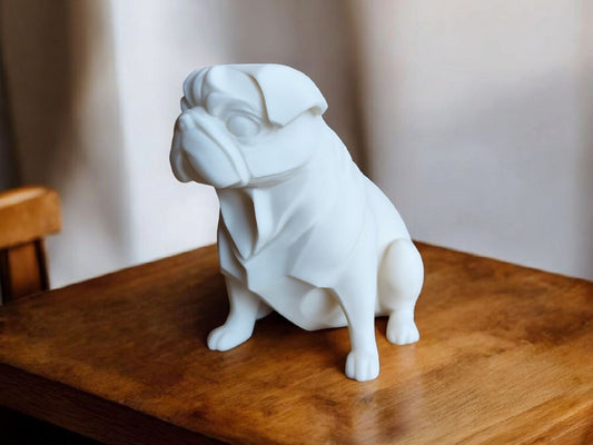 Chubby Minimalist Pug Sculpture – Playful & Modern