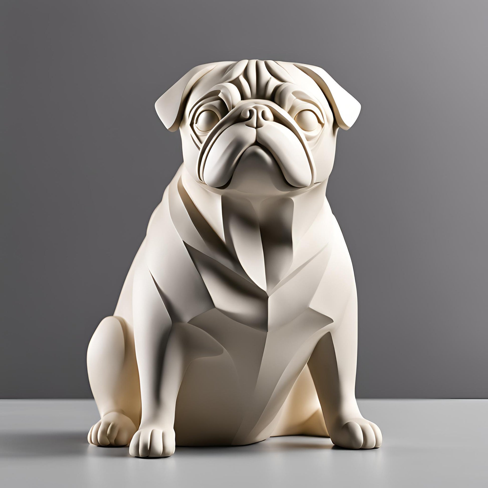 Chubby Minimalist Pug Sculpture – Playful & Modern