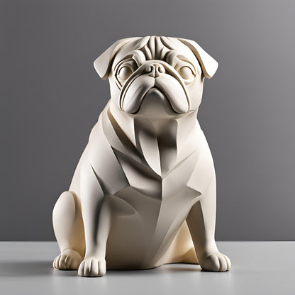 Chubby Minimalist Pug Sculpture – Playful & Modern