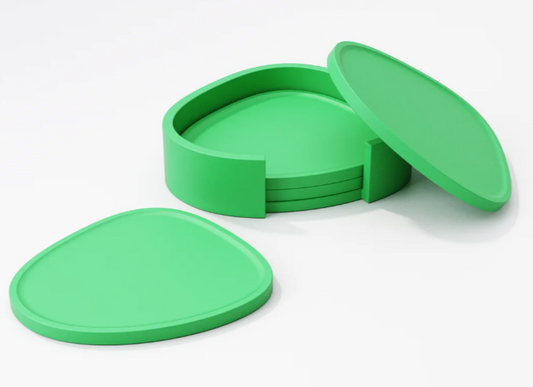 Set of 4 Abstract Coasters 🌀 Modern Drink Coaster Set | Eco-Friendly Home Decor V2