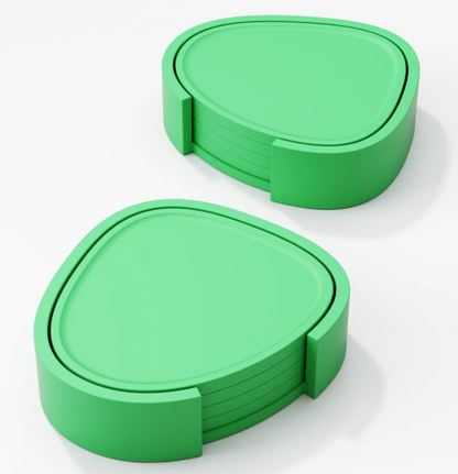Set of 4 Abstract Coasters 🌀 Modern Drink Coaster Set | Eco-Friendly Home Decor V2
