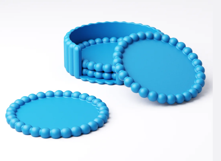 Set of 4 Beaded Coasters 🌀 Modern Drink Coaster Set | Eco-Friendly Home Decor