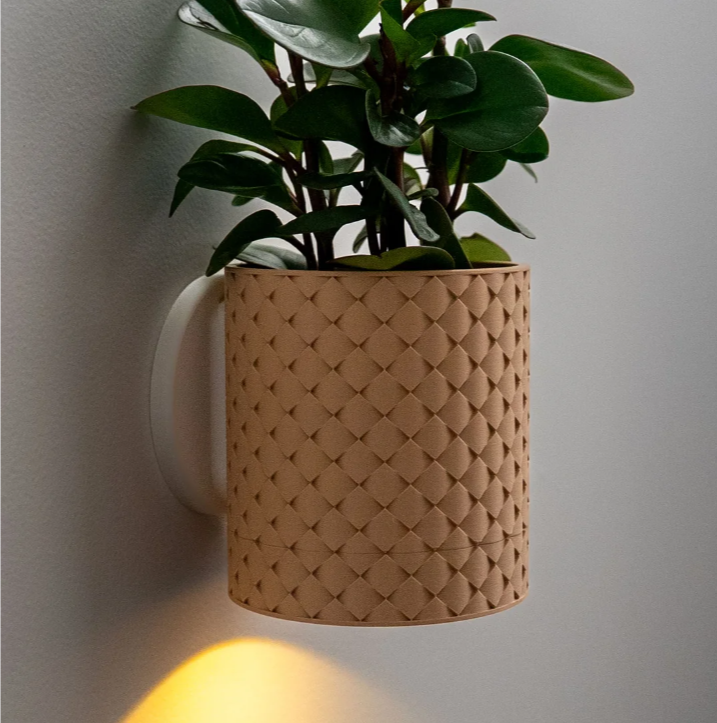 Wall Light Planter - Quilted