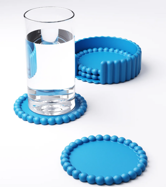 Set of 4 Beaded Coasters 🌀 Modern Drink Coaster Set | Eco-Friendly Home Decor