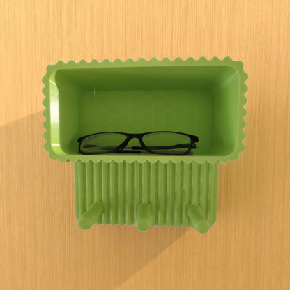Floating Wall Shelf with 3 Key Hooks – 20cm x 20cm
