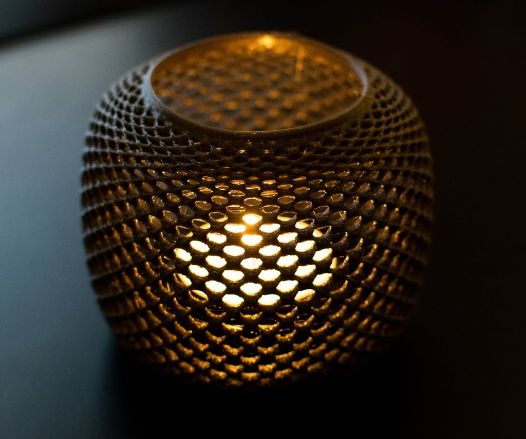 Sinister Criss Cross Candle Holder  with led candle