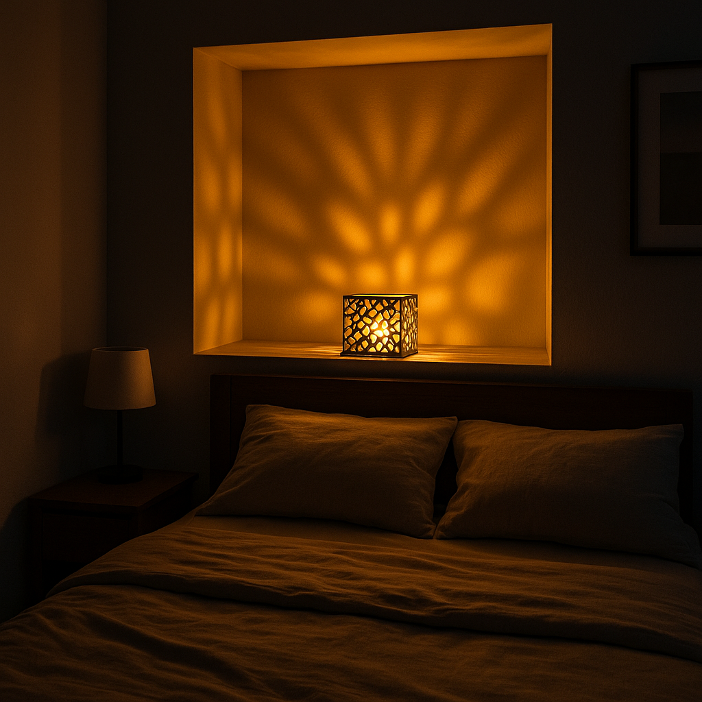Sinister  Tessellated Candle Holder  with led candle