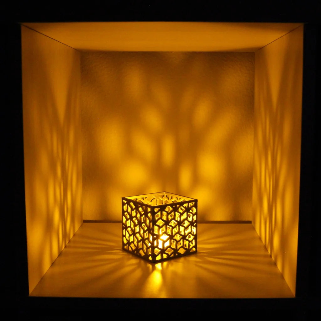 Sinister  Tessellated Candle Holder  with led candle