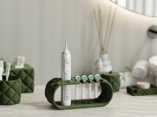 Inflated Fabric Pattern Toothbrush Holder – Modern 3D-Printed Design