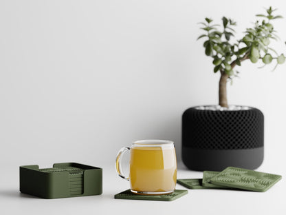 Modern Geometric Coaster Set – 3D-Printed PLA Drink Coasters