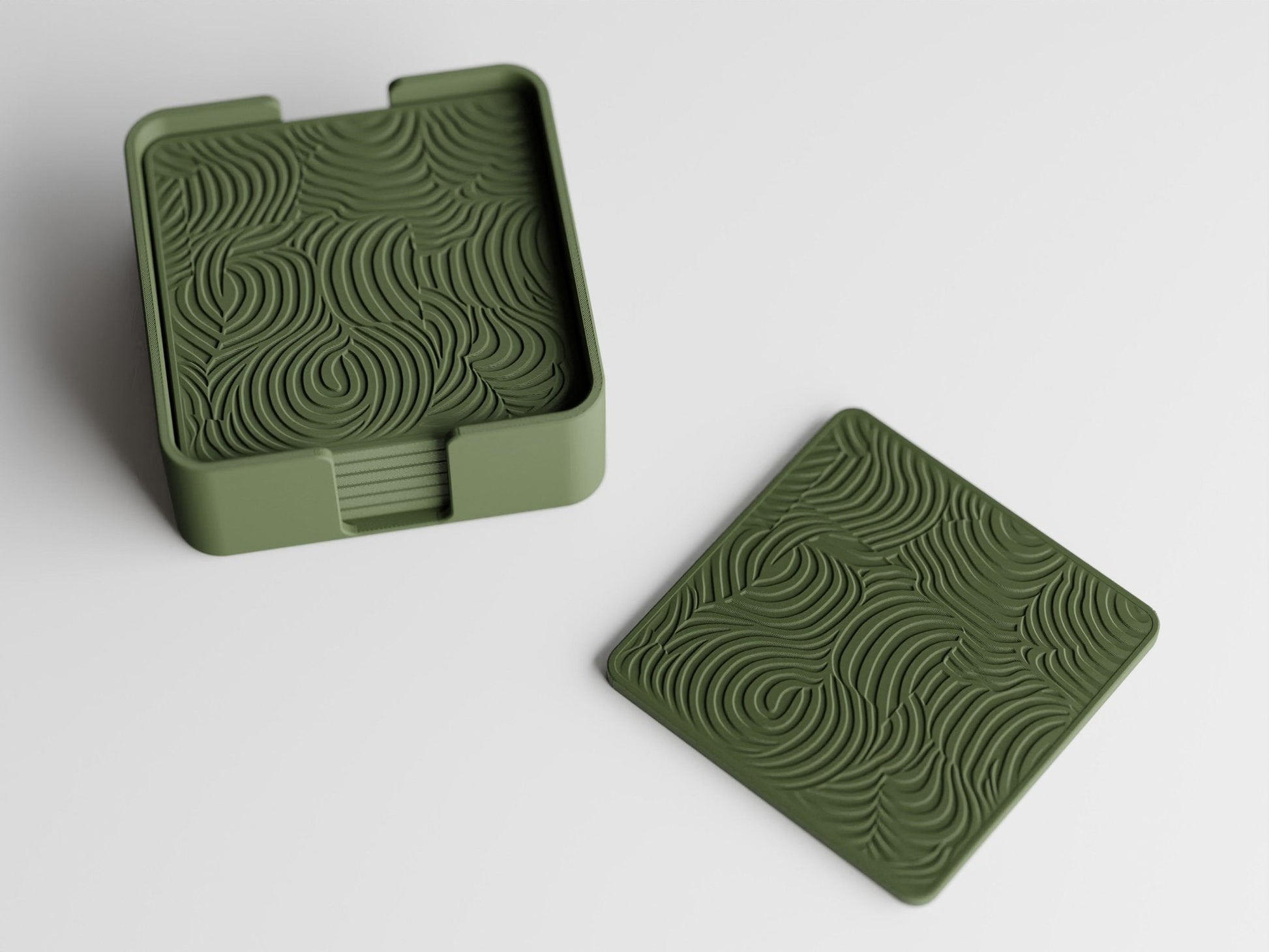 Modern Geometric Coaster Set – 3D-Printed PLA Drink Coasters