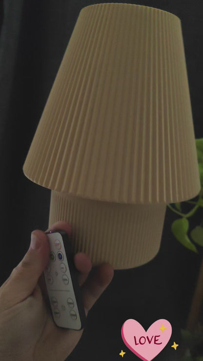 Sinister Style Cordless Modern Pleated Lamp – Soft Warm Glow Anywhere