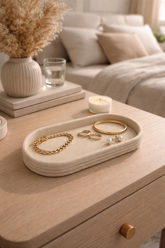 Modern Jewellery Tray – Minimalist Oval Design