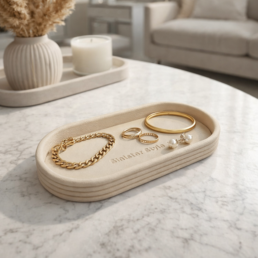 Modern Jewellery Tray – Minimalist Oval Design